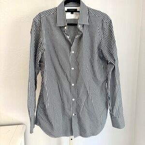 Banana Republic Black and White Casual Button Down Shirt, Size M